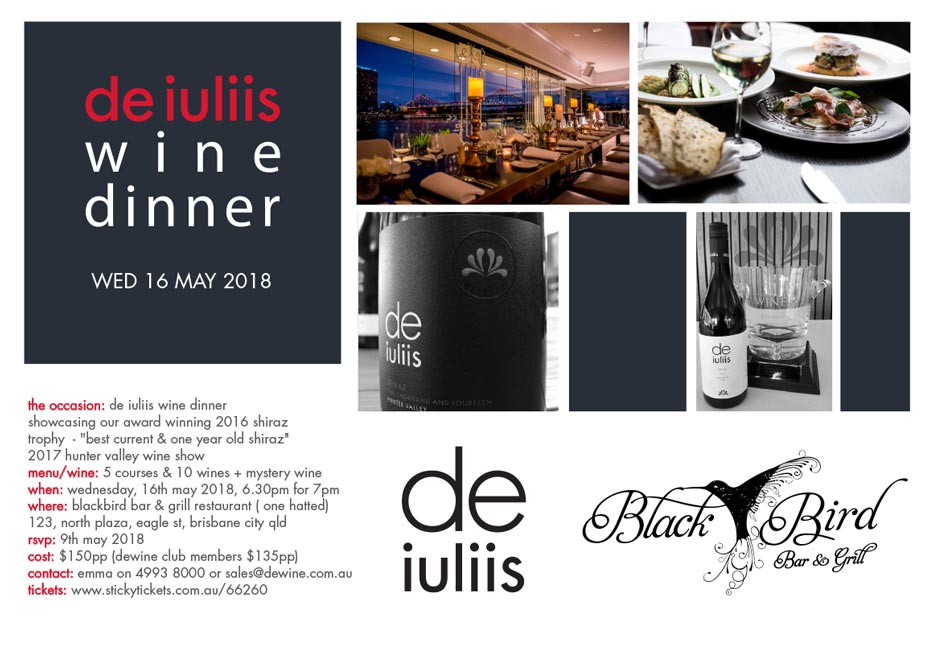 De Iuliis Wine Dinner 2018 – Blackbird Restaurant