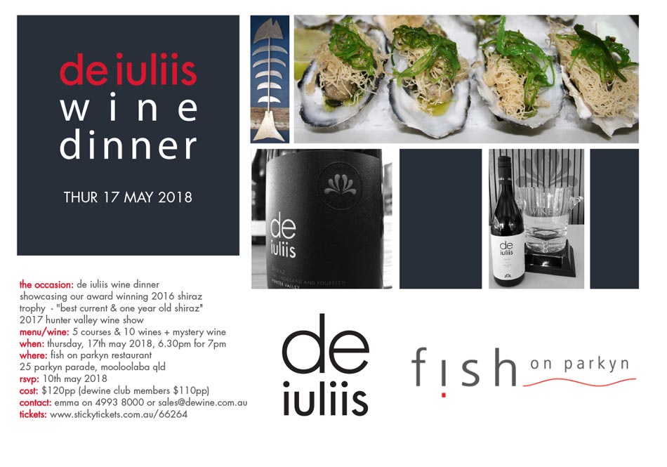 De Iuliis Wine Dinner 2018 – Fish on Parkyn Restaurant