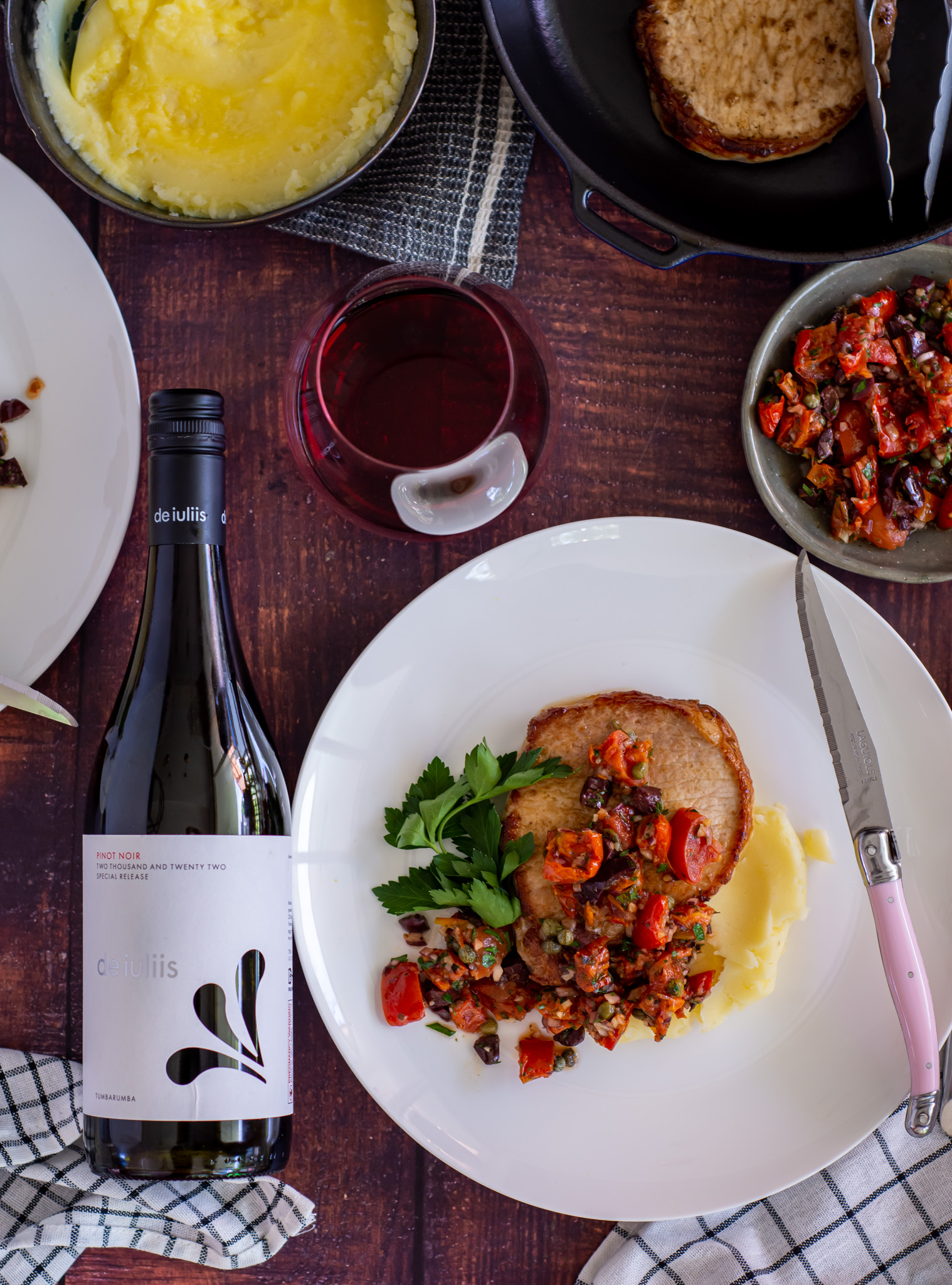 Special Release Pinot Noir with Pork & Olive and Sundried Tomato Salsa