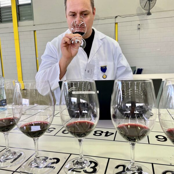 Mike De Iuliis celebrated Hunter Valley Winemaker judging Wines at Sydney Royal Wine Show