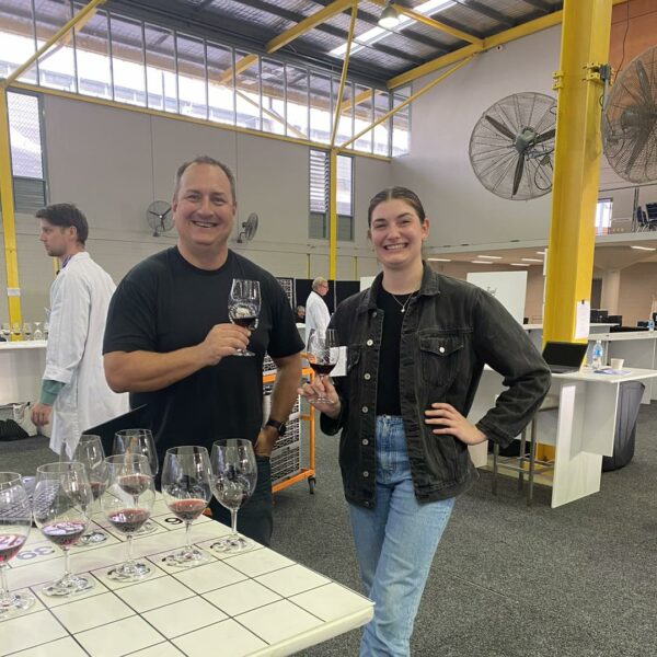 Winemakers Emily Glover, Mike De Iuliis and Allanna Wigley wine judging at Sydney Royal Wine Show