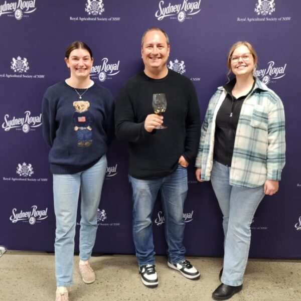 Winemakers Emily Glover, Mike De Iuliis and Allanna Wigley wine judging at Sydney Royal Wine Show